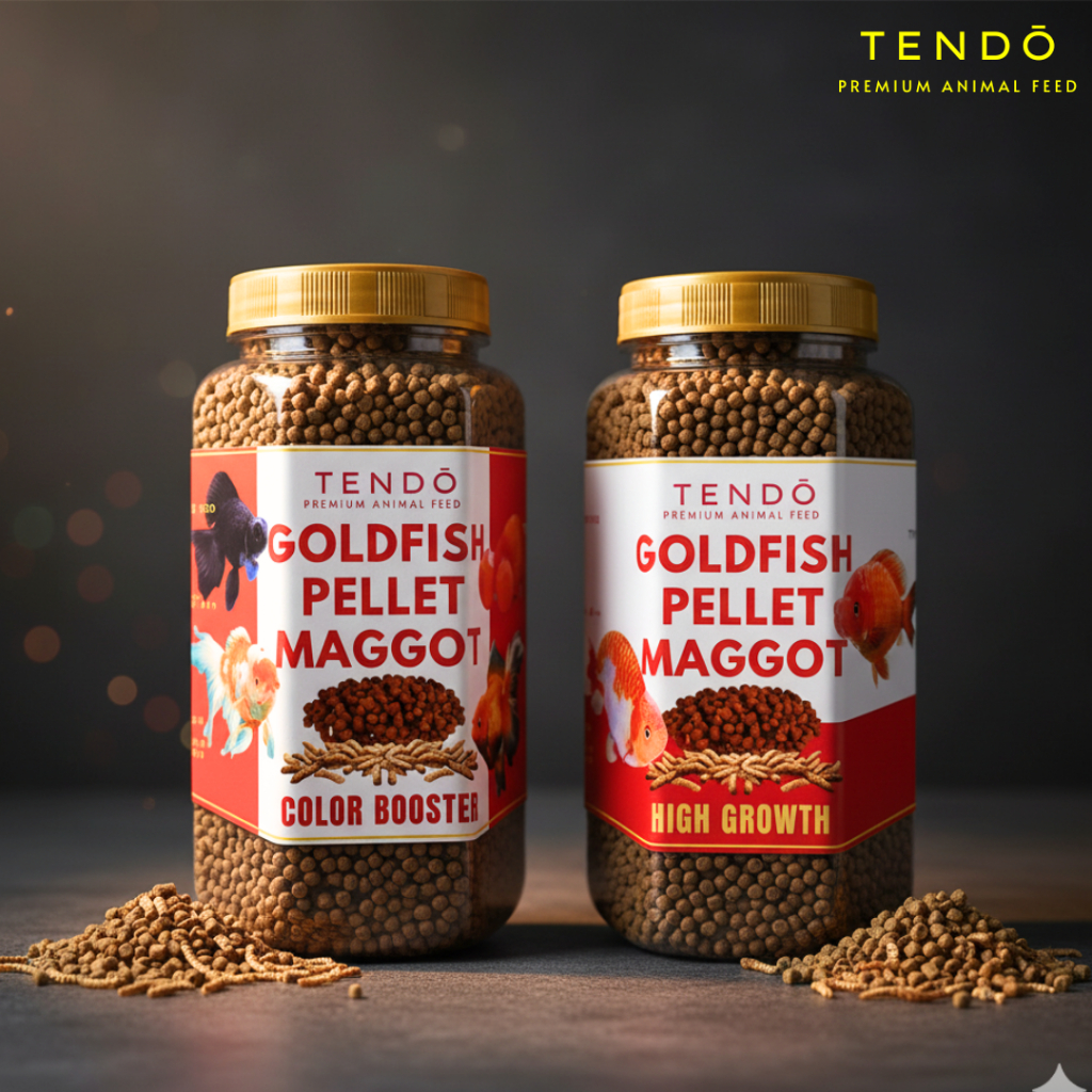 Pelet Ikan Mas Koki Floating Color Booster High Growth Protein Tinggi Maggot 280gr Tendo