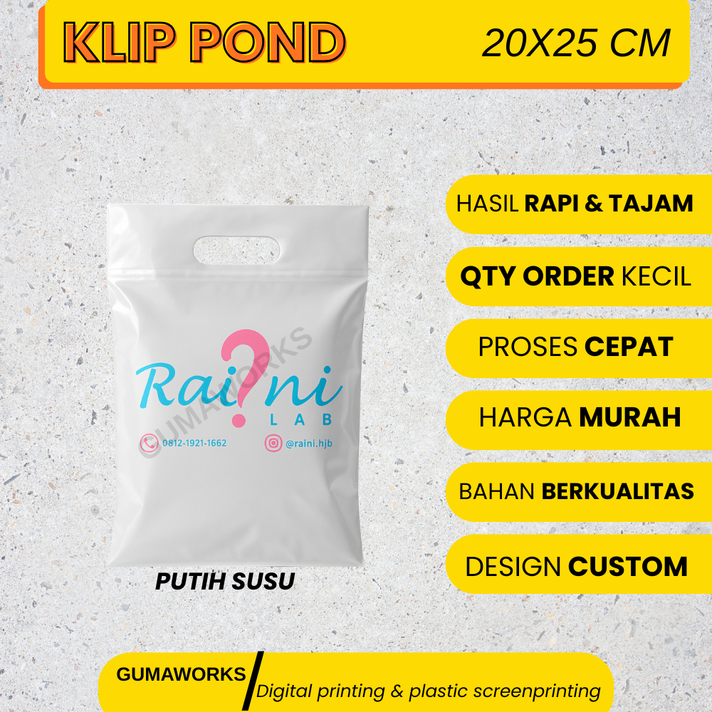 SABLON PLASTIK KLIP POND / ZIP LOCK 20x25 CM / PACKAGING ONLINESHOP / DISTRO MAKEUP SKINCARE MASKER