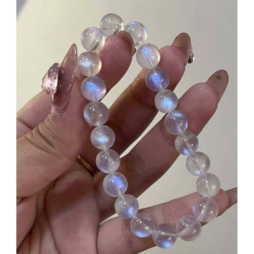 gelang batu akik kalimaya india 8 mm jarong biru