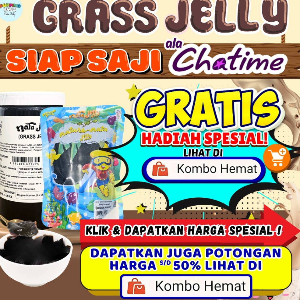 GrassJellyCincauAlaChatimePelengkap RICHCREME Krimer Creamer Bubuk Powder - Grass Jelly Ala Chatime 
