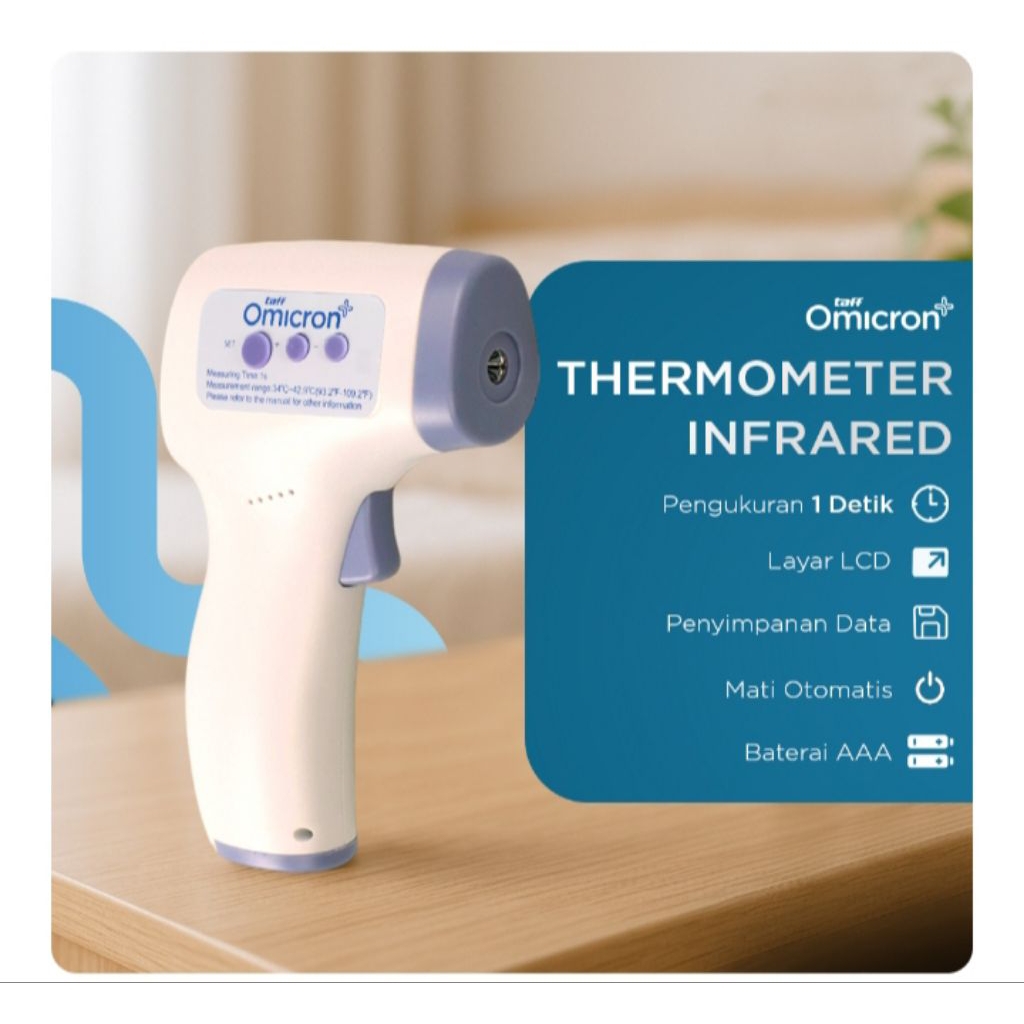 Taffomicron thermogun termometer tembak suhu badan infrared / alat pendeteksi suhu tubuh
