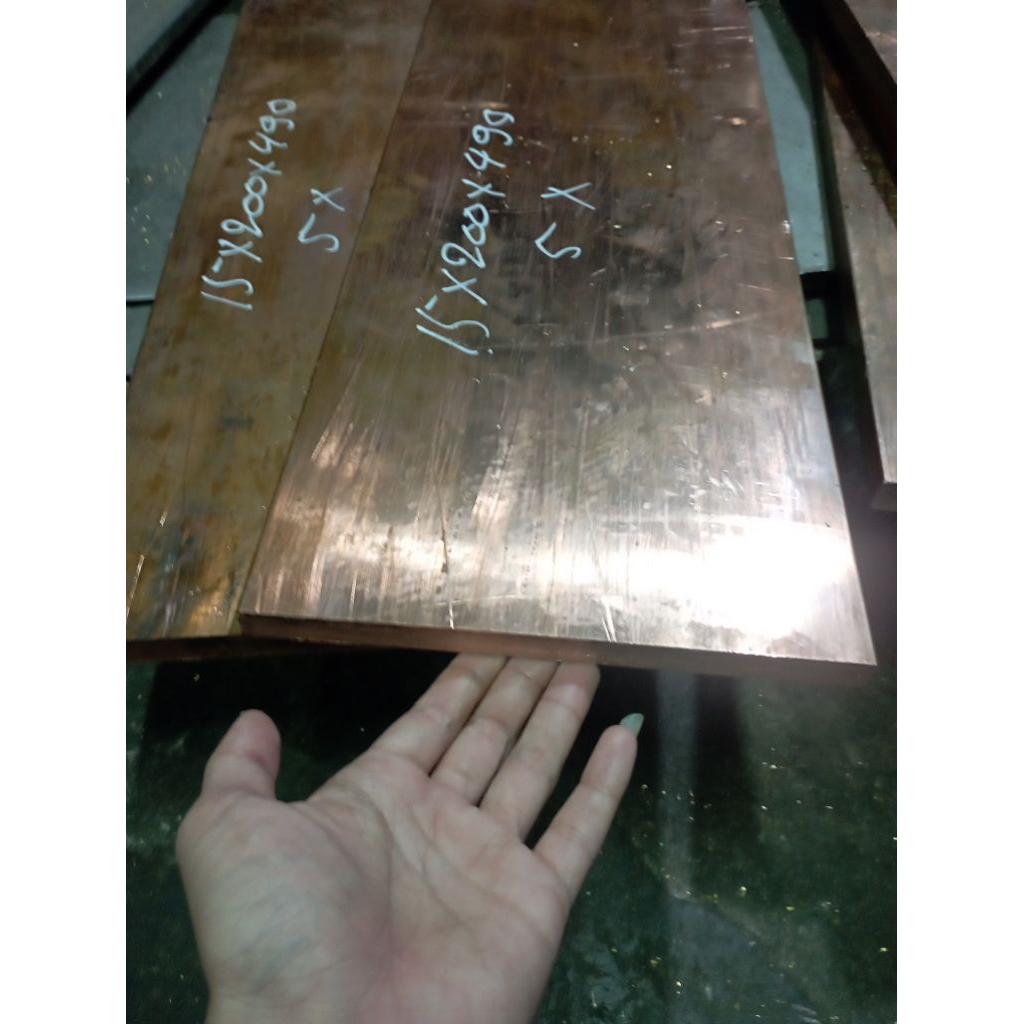 Plat Tembaga Murni Tebal 15mm x L 200mm x P 500mm