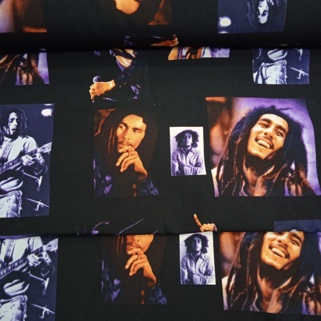 KAIN KATUN RAYON SILK PREMIUM IMPORT BOB MARLEY