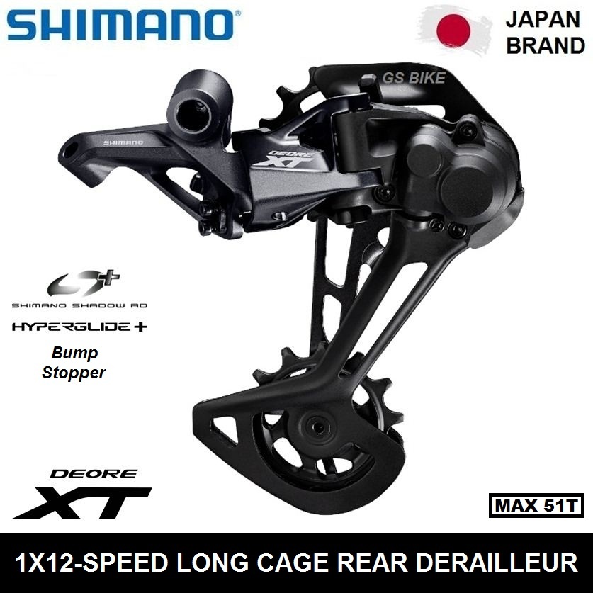 SHIMANO DEORE XT RD-M8100-SGS 1x12 Speed Long Cage Rear Derailleur Sepeda MTB