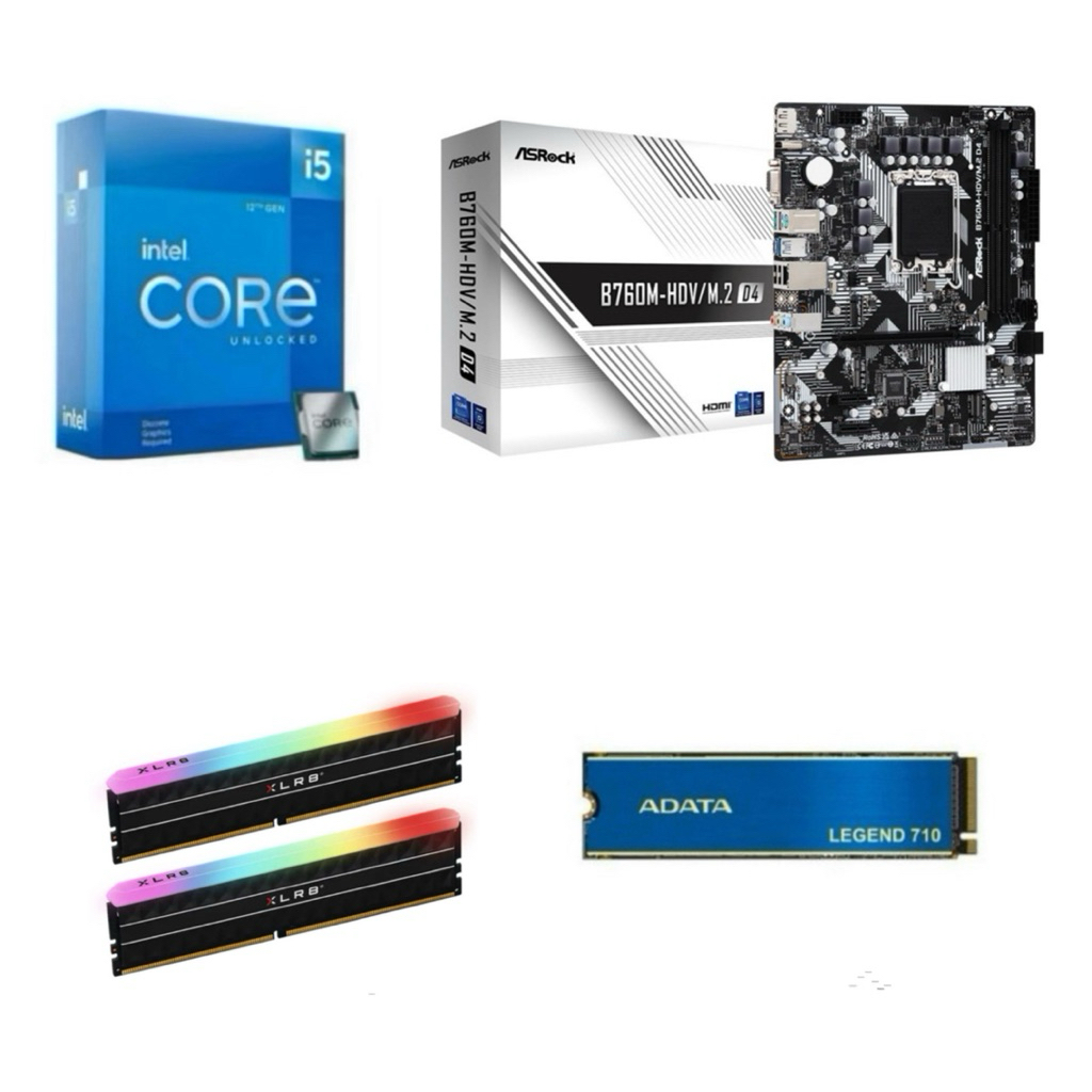 Paket Processor Intel Core i5 12400 / i5 12400F Box Gen 12 LGA 1700 RAM DDR4 32GB NVME B760