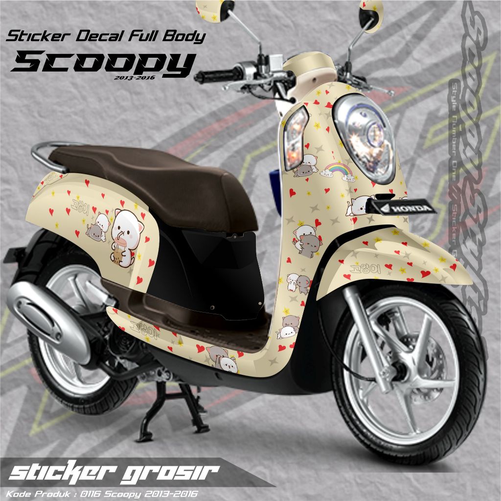 0116 Sticker Decal SCOOPY 2013-2015 FullBody Bebas Request Terbaru Bisa COD - Sticker variasi SCOOPY