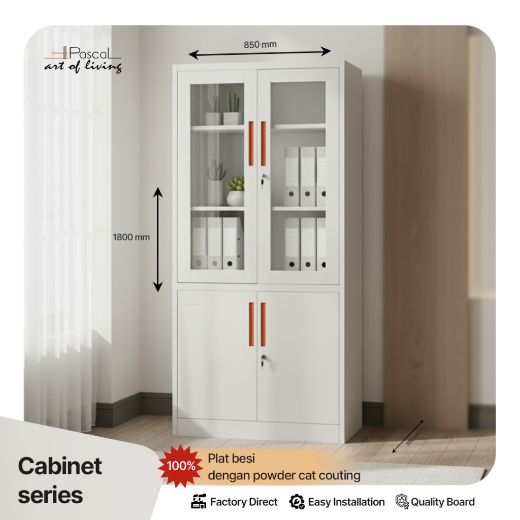 lemari ayun setengah kaca, lemari kantor, lemari besi