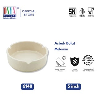Asbak Bulat Cekung Onyx 6148 Warna Putih Krem Biru Pink Hijau Melamin Awet Kuat Murah Tebal Tahan Pa