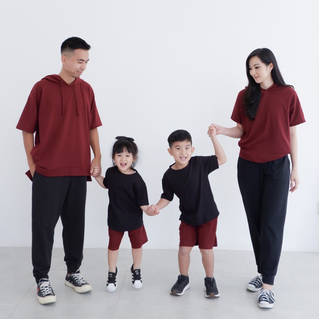 Isla Ester Family Maroon - Maroon - Set Pakaian Keluarga - Baju Couple - Baju Keluarga - Baju Imlek 