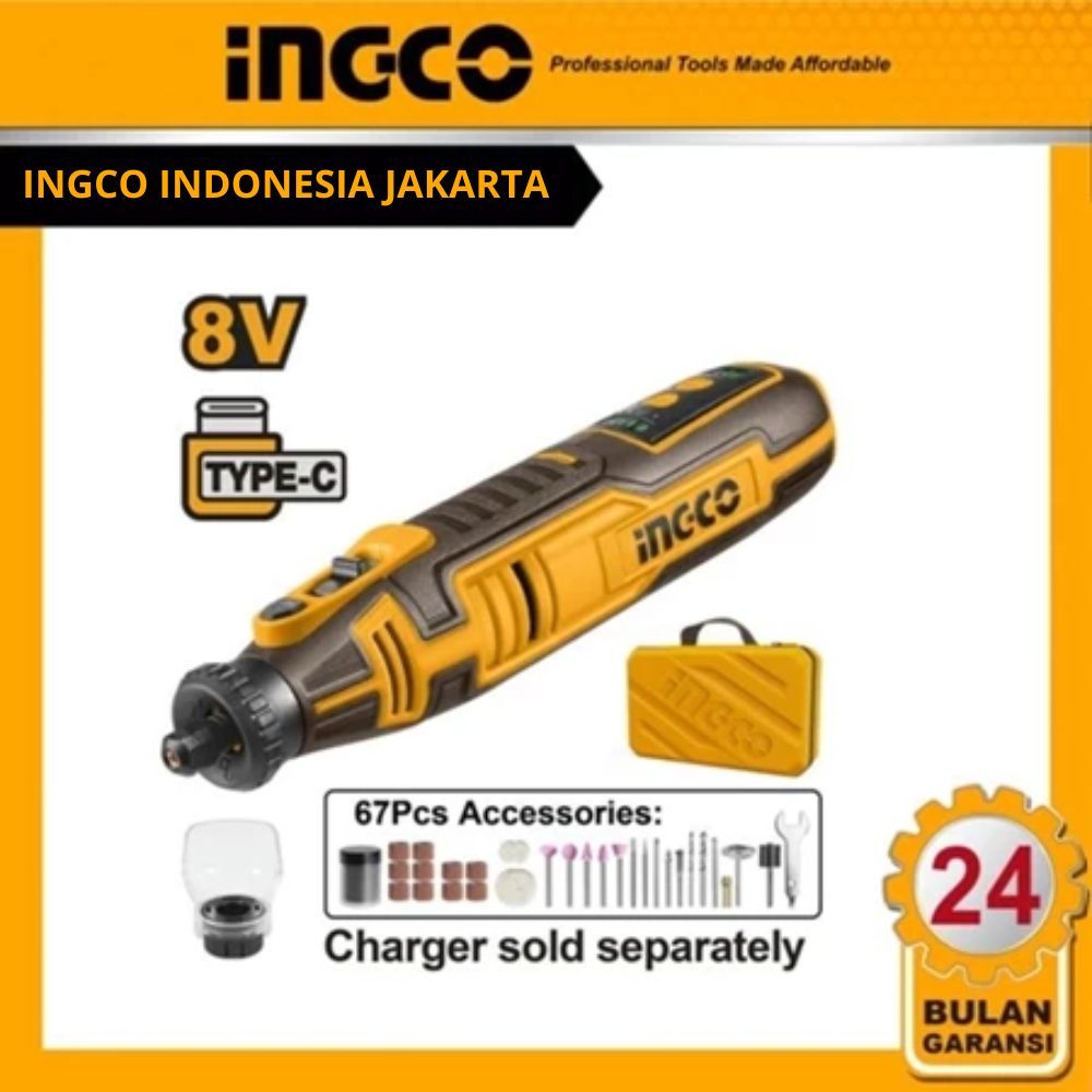 INGCO CMGLI0801 MINI DIE GRINDER 8V Li-Ion CORDLESS GRINDER 8V