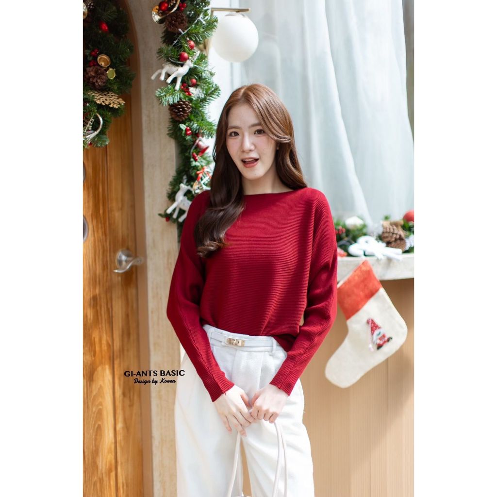 Baju Rajut Korean Style Wanita Lengan Panjang Giant Basic GC151 Knit Top Bkk Import Bangkok