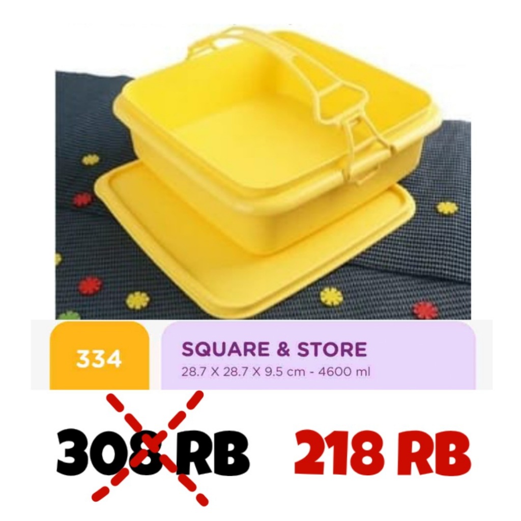 TULIPWARE RANTANG BESAR 4600 ml Square and Store Wadah Piknik