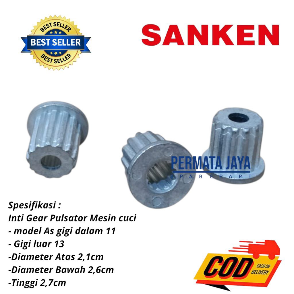 inti Pulsator / Gear Pulsator Mesin cuci sanken Gigi 11