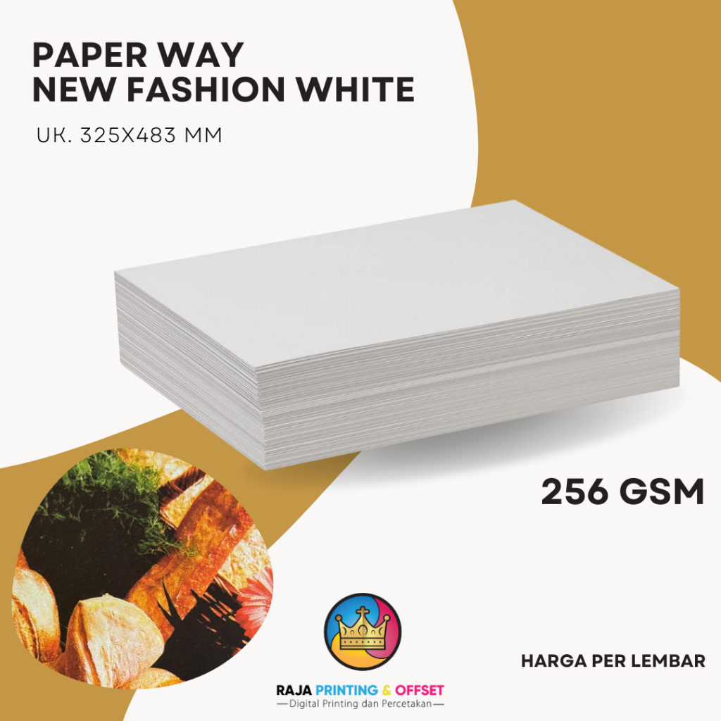 DIGITAL PRINT A3+ Cetak Kertas Fancy Paper Paper Way New Fashion White 256 gsm