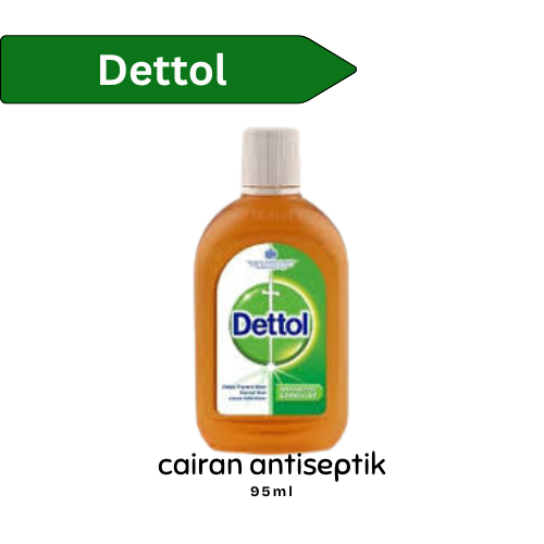 DETTOL ANTISEPTIK CAIR 95 ML DESINFEKTAN ANTI KUMAN BAKTERI DETOL