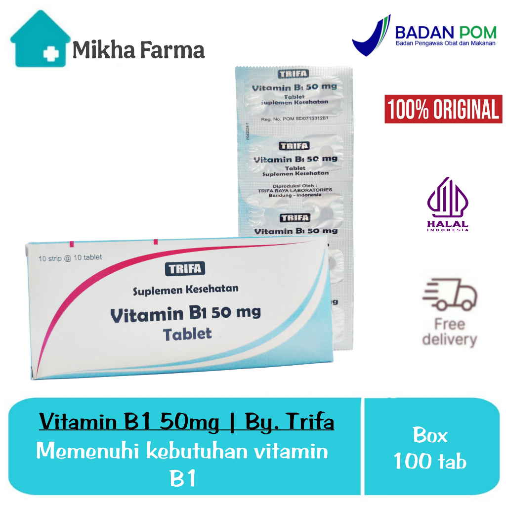 Vitamin  B1 Tablet 50 mg - Suplementasi Vitamin B1
