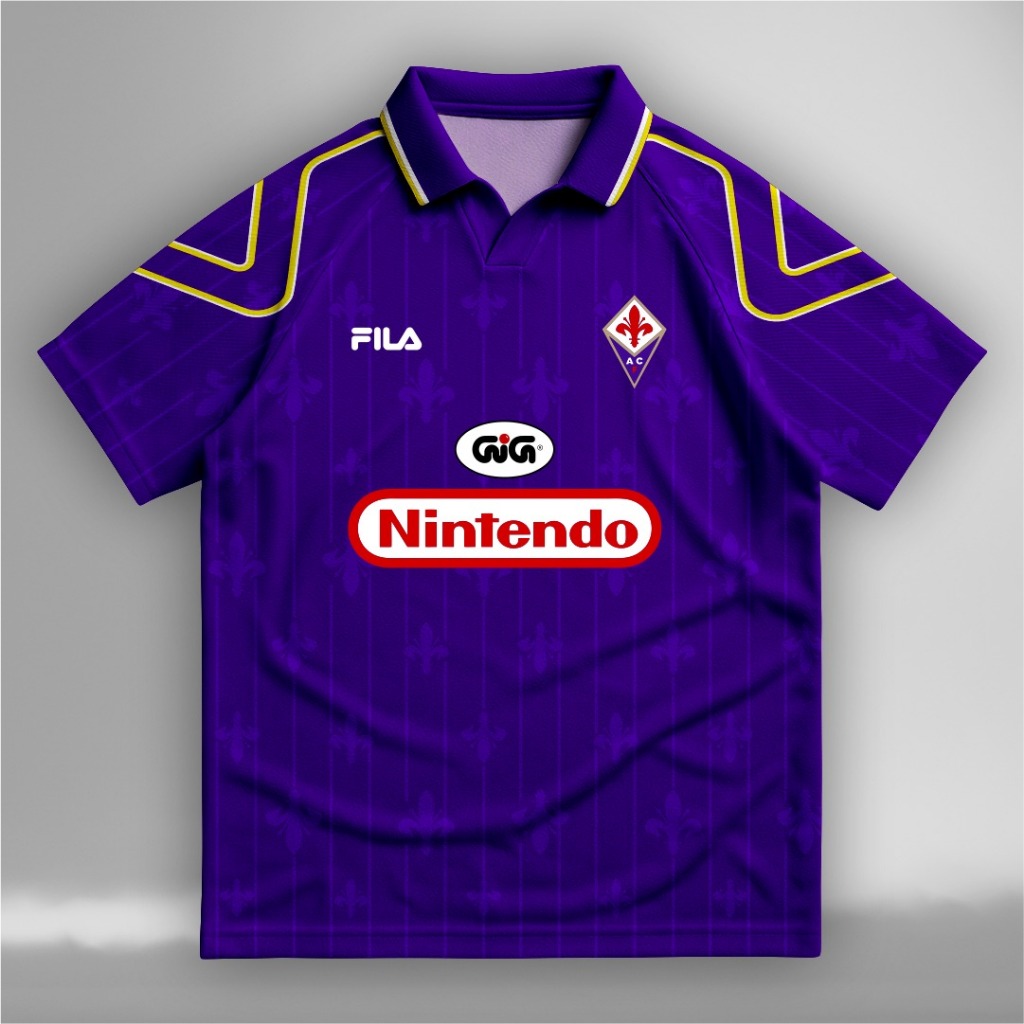 Jersey Retro Fantasy Fiorentina 1997 Unisex // Jersey Bahan Dryfit Premium // Free nama dan nomor pu