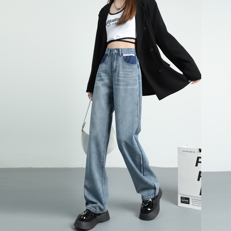 Celana Jeans Wanita Highwaist Gradasi Dua Warna Ombre - Model Kulot Longgar Retro Premium S hingga 6