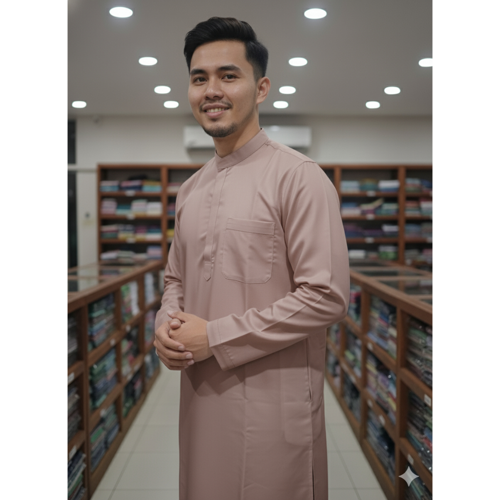 Kurta Premium Pria Lengan panjang kerah Shanghai katun Toyobo Adem Halus Baju Koko Pakistan Modern E