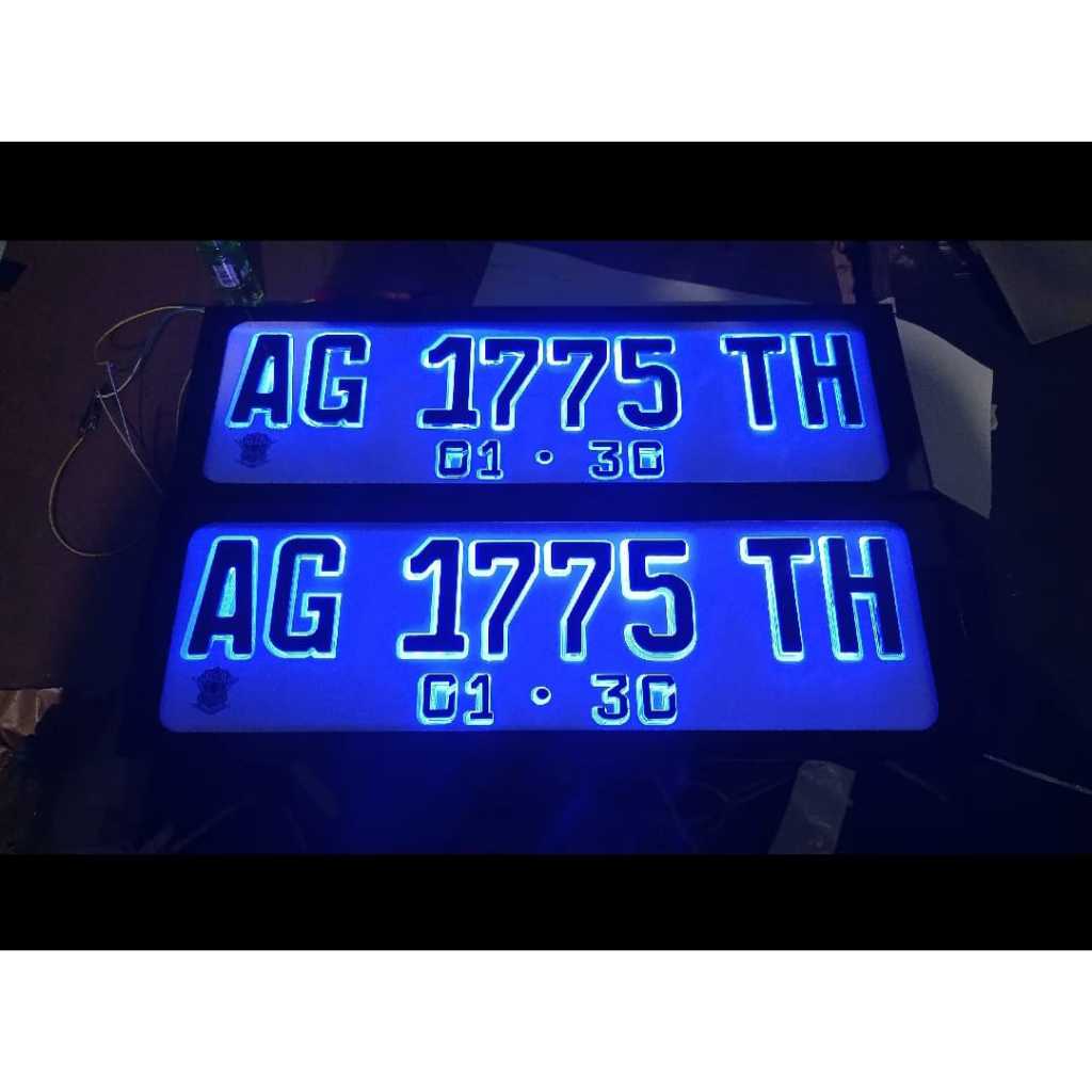 plat nomor mobil LED akrilik Variasi lampu nyala timbul