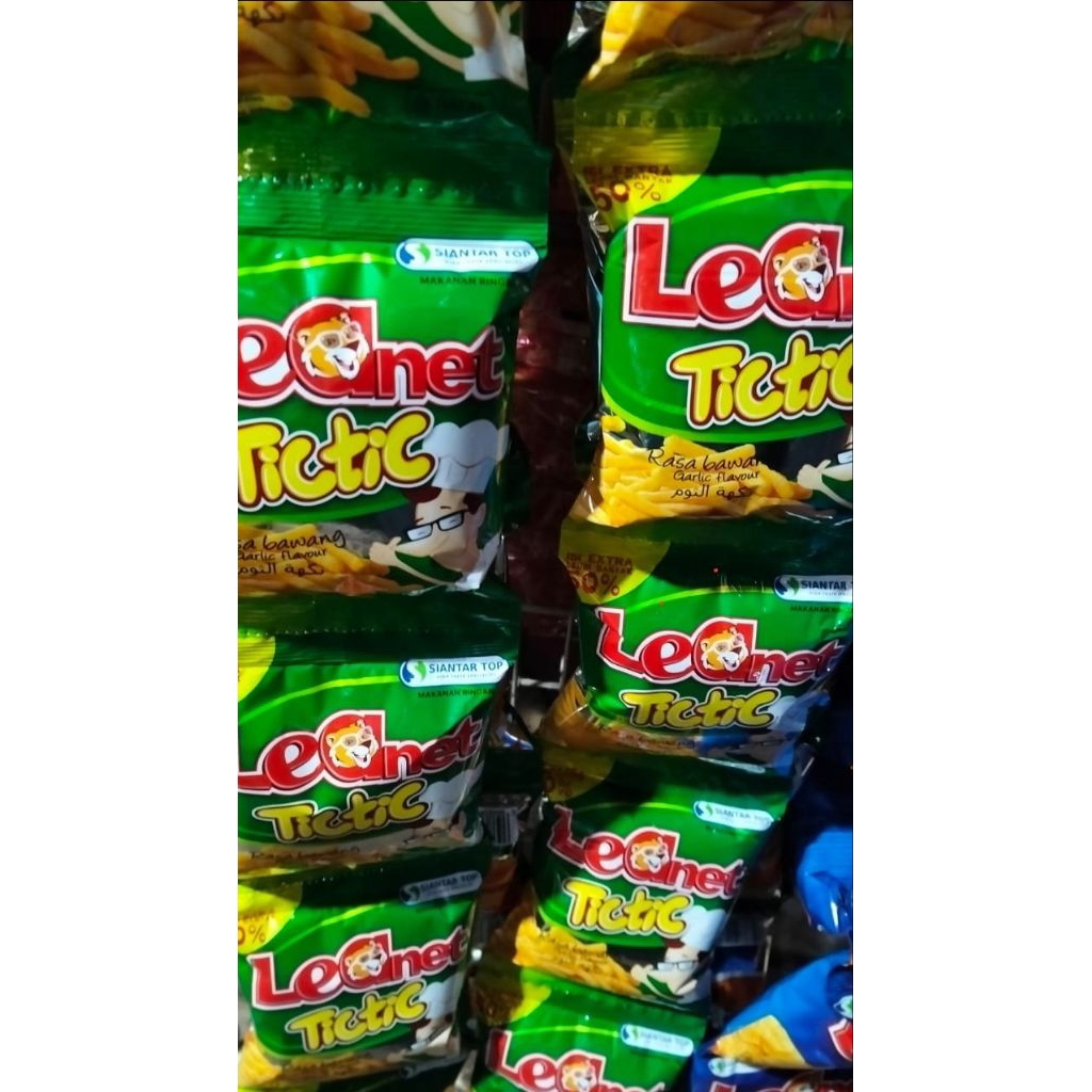 cemilan tictic dan leanet serenteng isi 10