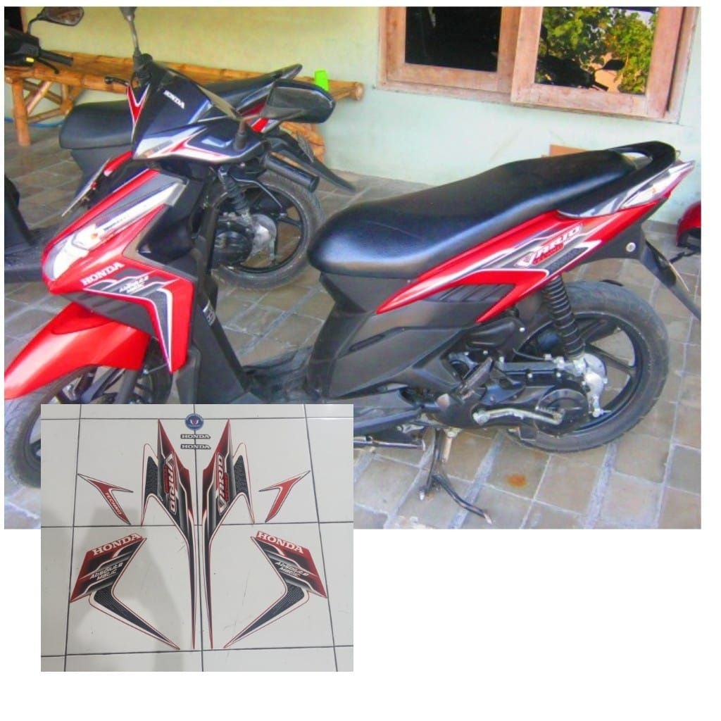 striping Vario techno tahun 2010 warna merah