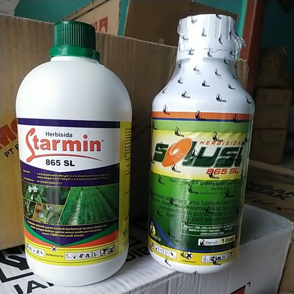Starmin 865 SL 1 Liter atau Solusi 865 SL 1 liter, Obat rumput 2,4 D dimetil amina 865 g/l. Ampuh ke