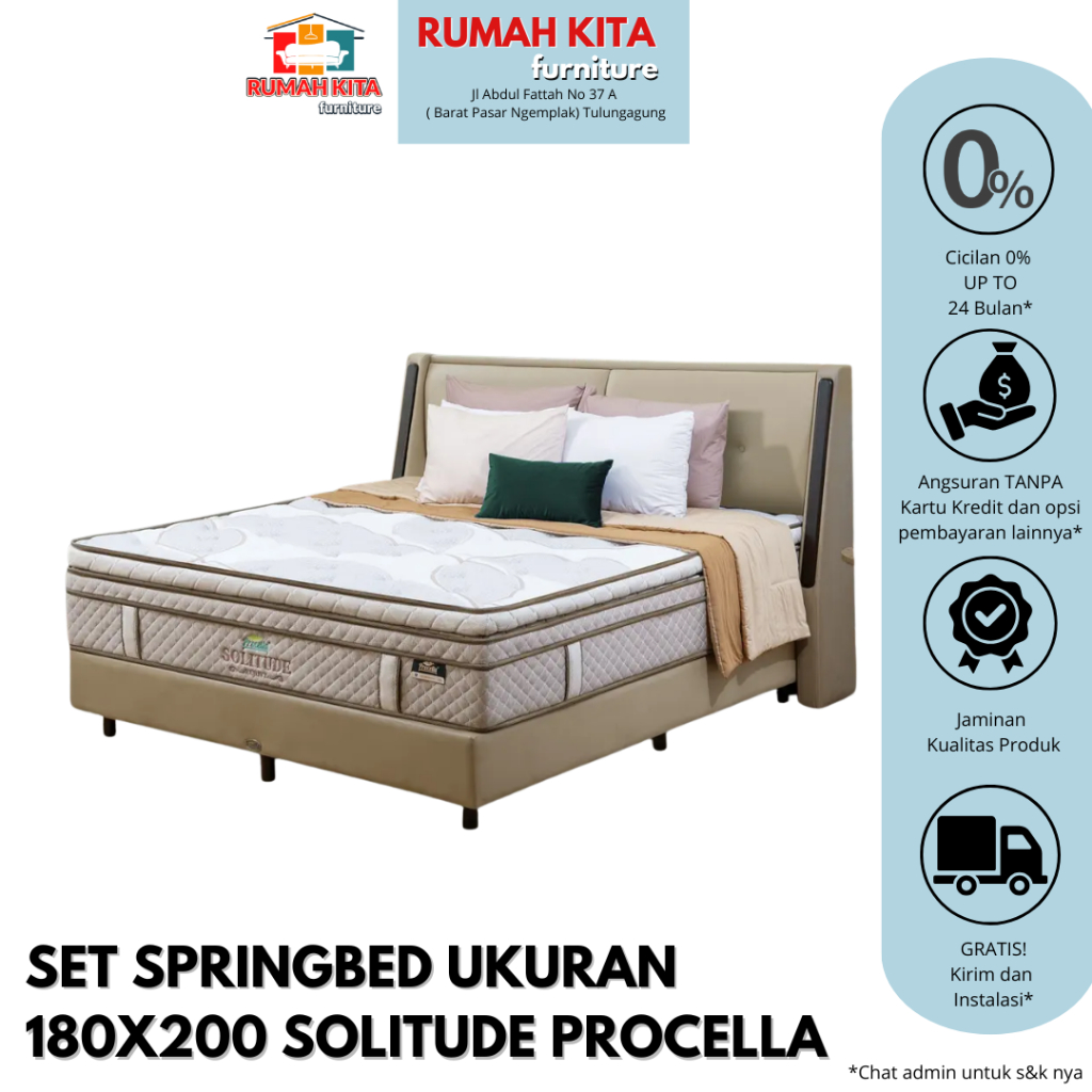 SET SPRINGBED UKURAN 180X200 SOLITUDE PROCELLA-RUMAH KITA FURNITURE