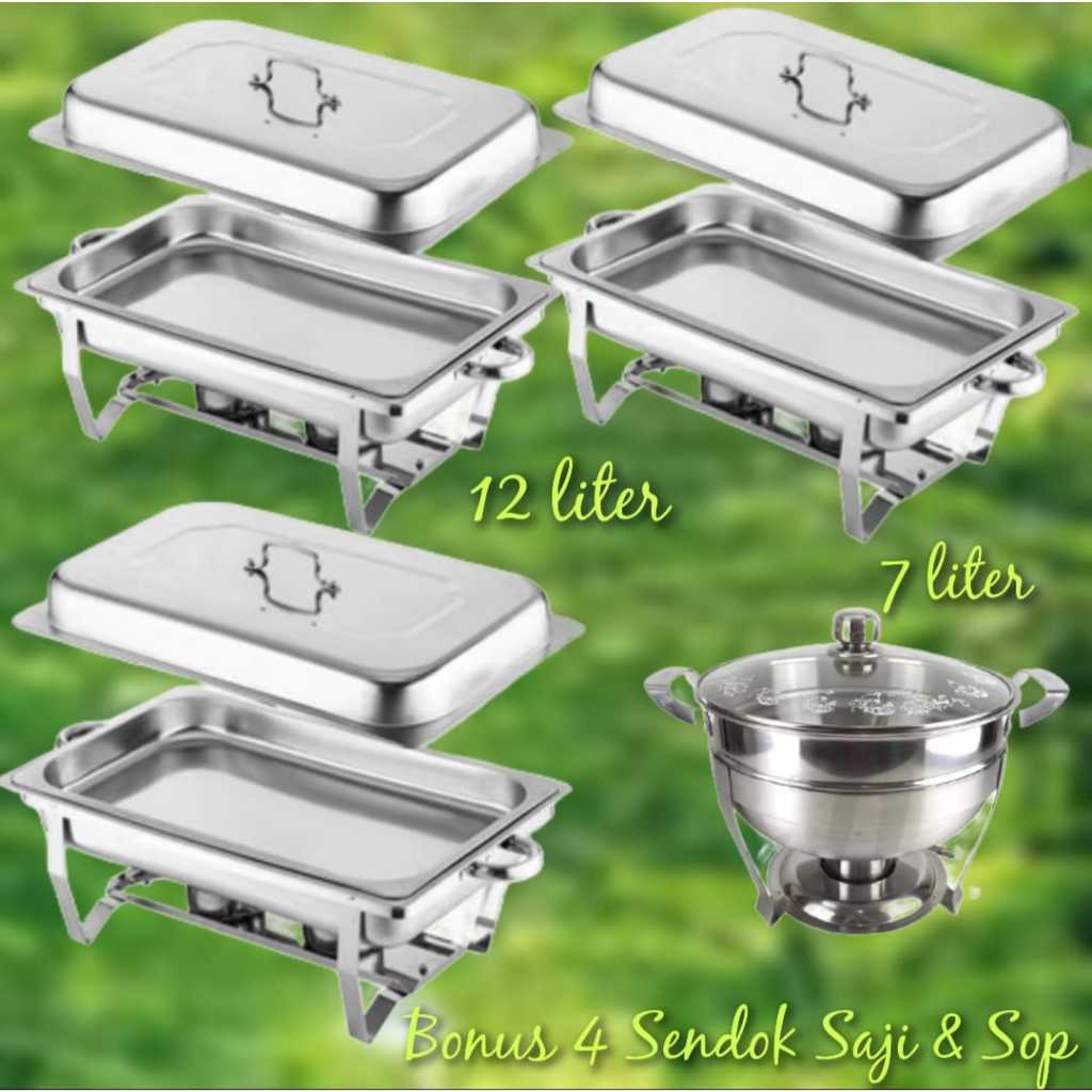 Paket 4 Prasmanan Jumbo : 3 Set Prasmanan Jumbo 1 Tray/Wadah 12 Liter dan 1 Set Prasmanan Sop Supra 