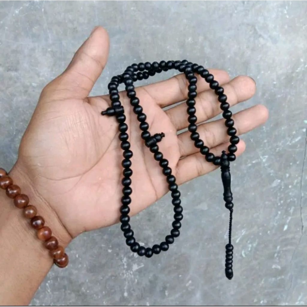 Tasbih kayu kelor hitam natural 99butir