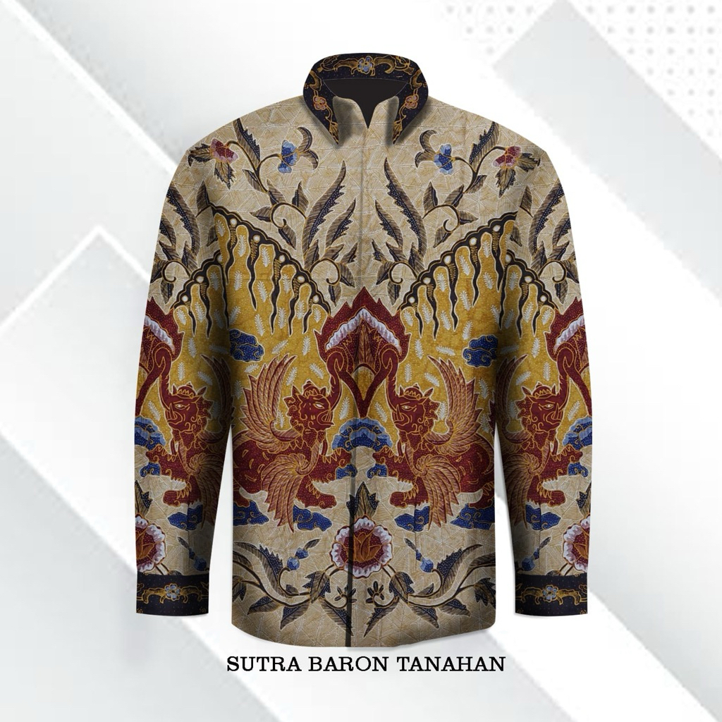 Kain batik tulis sutra tanahan kemeja pria