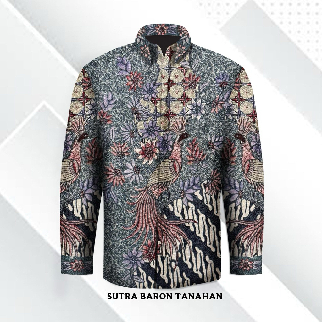 Kain batik tulis sutra tanahan kemeja pria