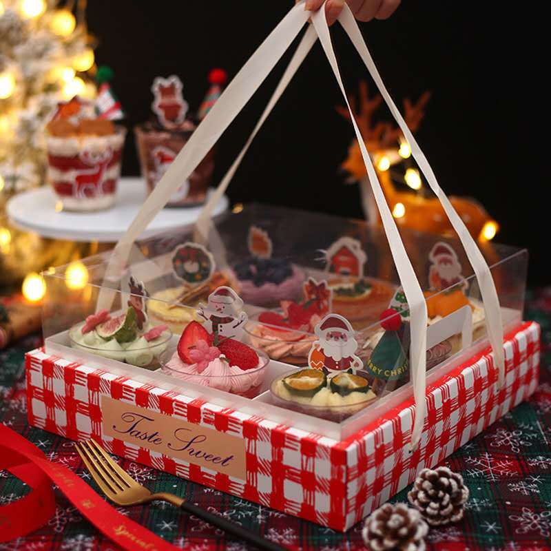 Kotak Cake Natal Kotak Kue Natal Kotak Mika Kue natal Gift box natal kotak mika natal sekat 9