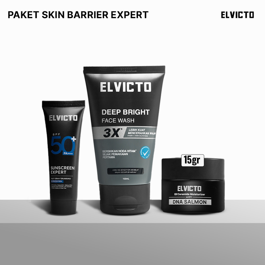 ELVICTO Paket Skin Barrier Expert | Face Wash Toner Serum Moisturizer Sunscreen Acne Spot Gel - 8x C