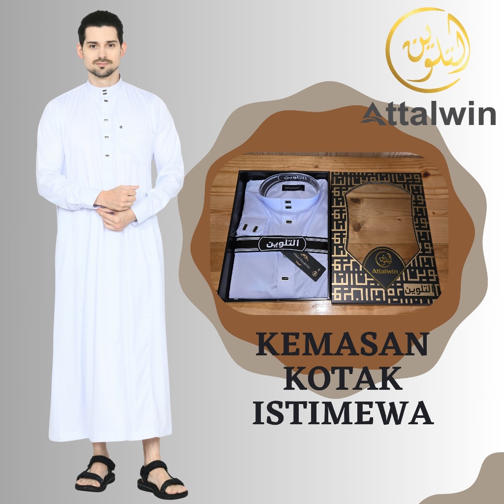 Attalwin Jubah Premium JP056 – Elegan & Istimewa dengan Kemasan Box Eksklusif