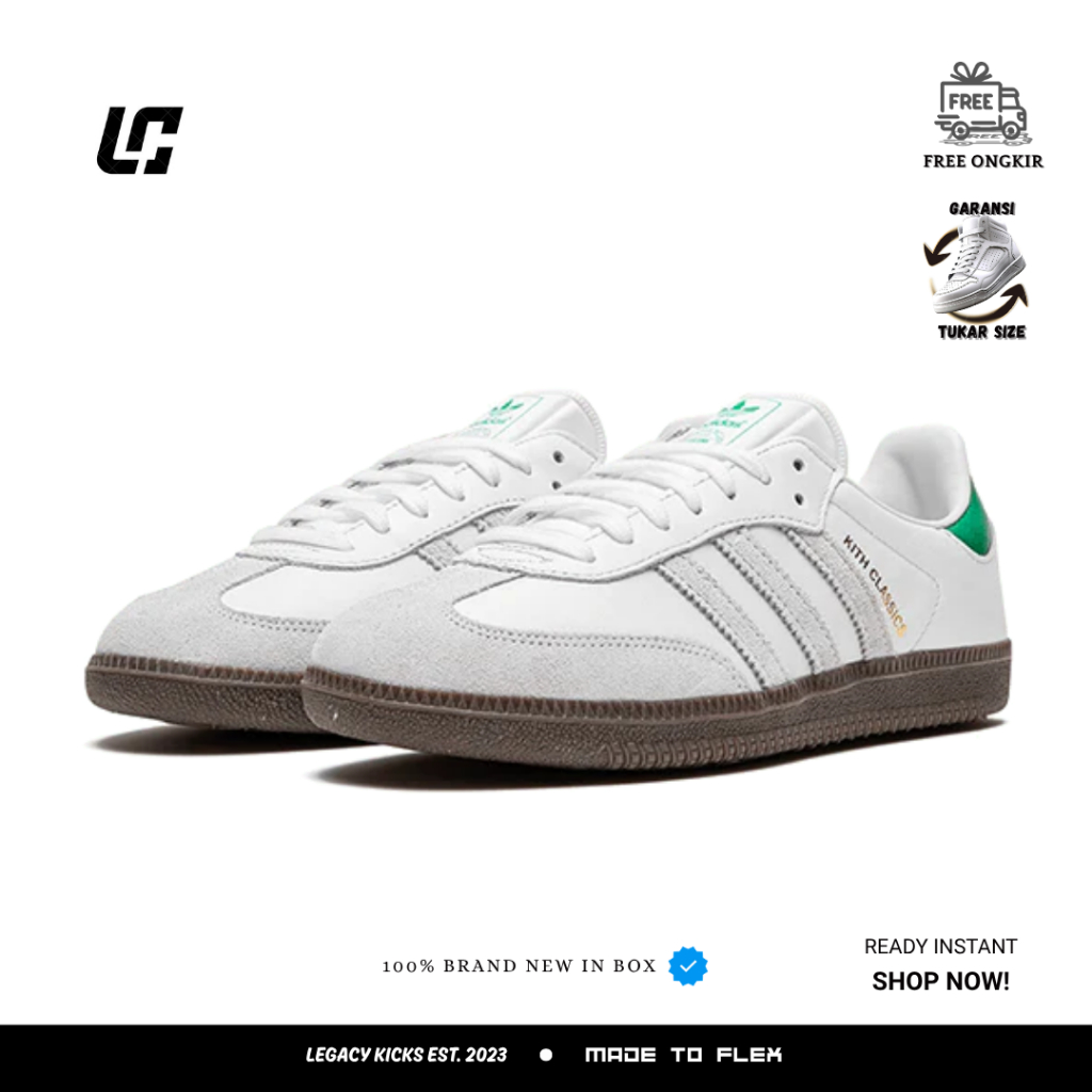 Adidas Samba OG Kith Classic White Green KITH Sneakers Authentic 100% BNIB
