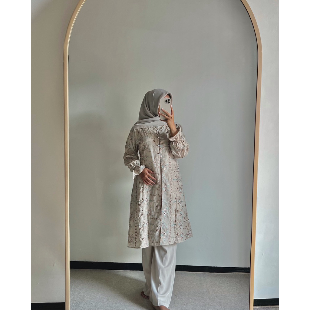 (ELIA Tunik)Tunik Bordir/Tunik Motif Bunga/Tunik Bunga/Tunik Lebaran