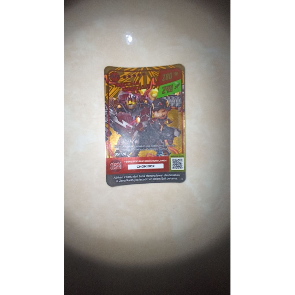 kartu boboiboy mecha gentar AR