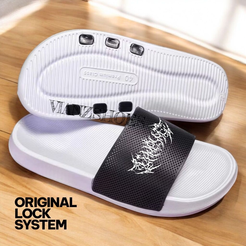 Sandal Flat Karet Wanita / Pria Remaja PHYLON EMPUK ORI Sendal Slop Couple Kekinian VAMPIREE Baro