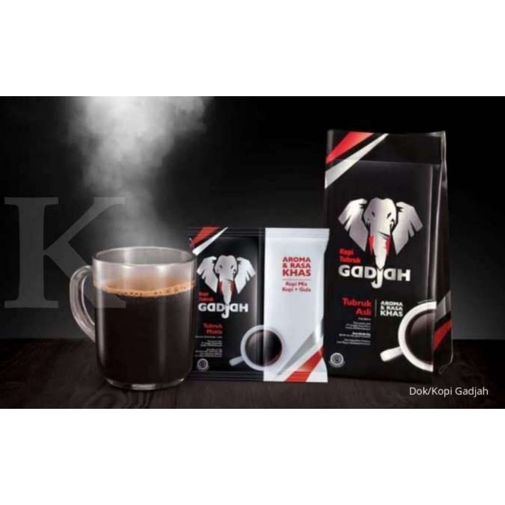 KOPI TUBRUK GAJAH GULA TERPISAH I RENTENG 10 SACHET,1 DUS 20 RENTENG