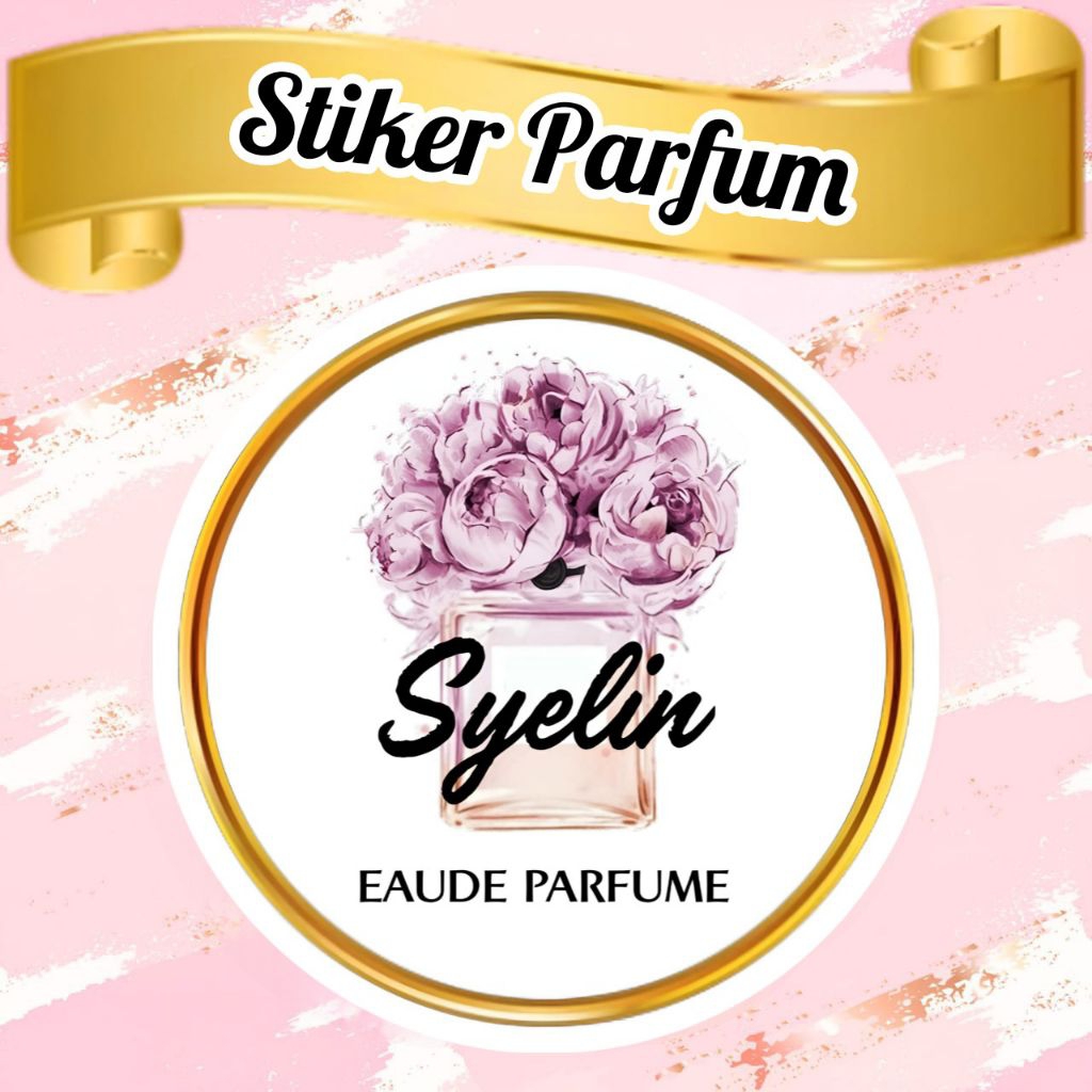 STIKER BULAT PRODUK PARFUM BISA CUSTOM TULISAN