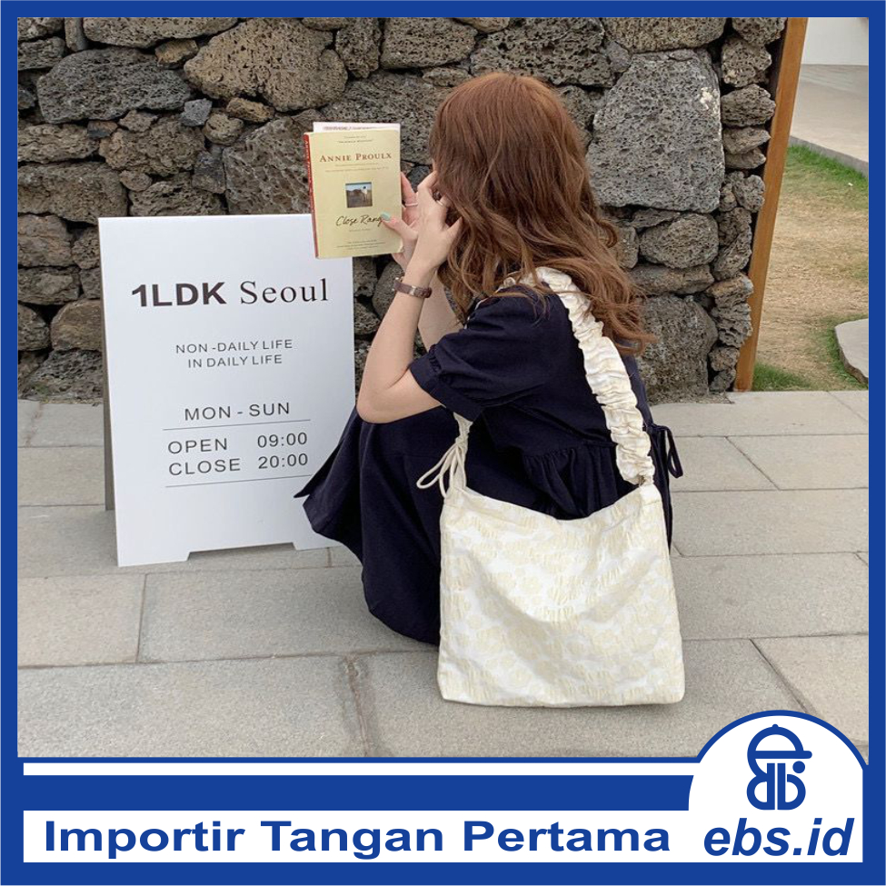 EBS - TW031 Tas Selempang Wanita Model Korea Wanita Fashion Kasual Dipakai Sehari Hari Tas Motif Bun