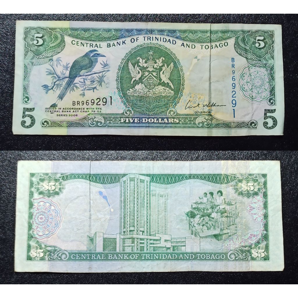 uang asing tobago 5 dollars p2316