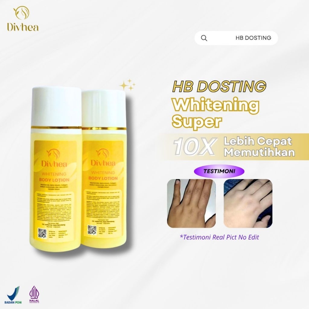 HB dosting Whitening Yellow  Booster Night Lotion 1 Botol Memutihkan Tangan dan Badan