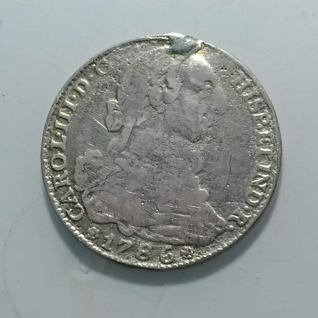 LANGKA 1786 KING CAROLUS SPANYOL 4ESCUDOS KOLEKSI KUNO BANYAK DICARI KOLEKTOR Stok Terakhir
