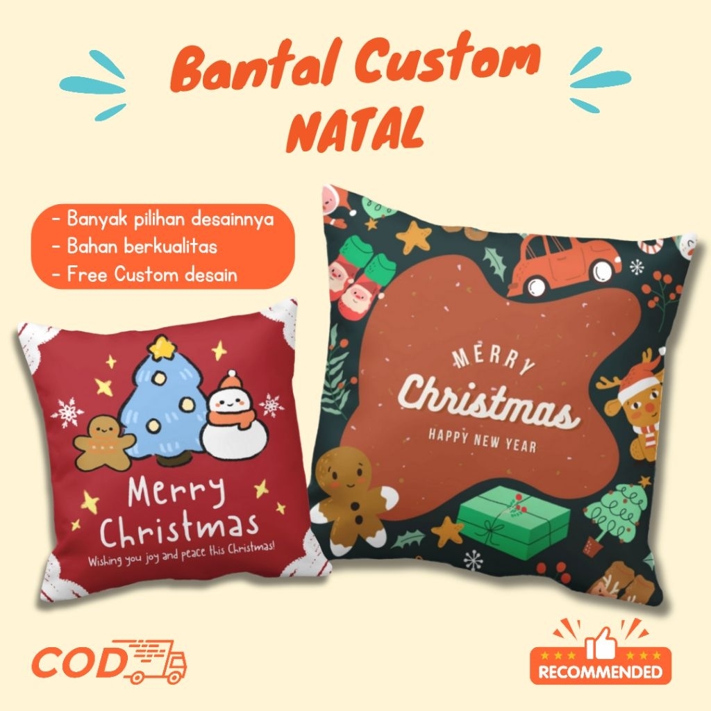 Souvenir Bantal Printing Custom tema Natal / Christmas