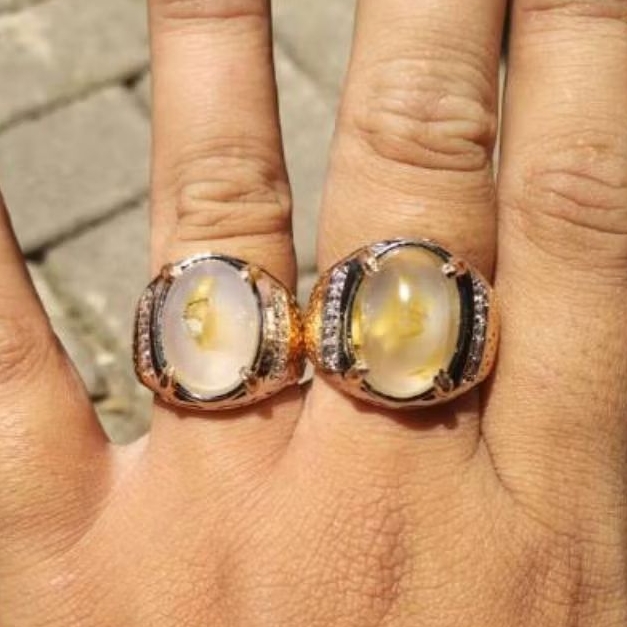 Natural Cincin Batu Akik Combong susup 100% Asli Alam
