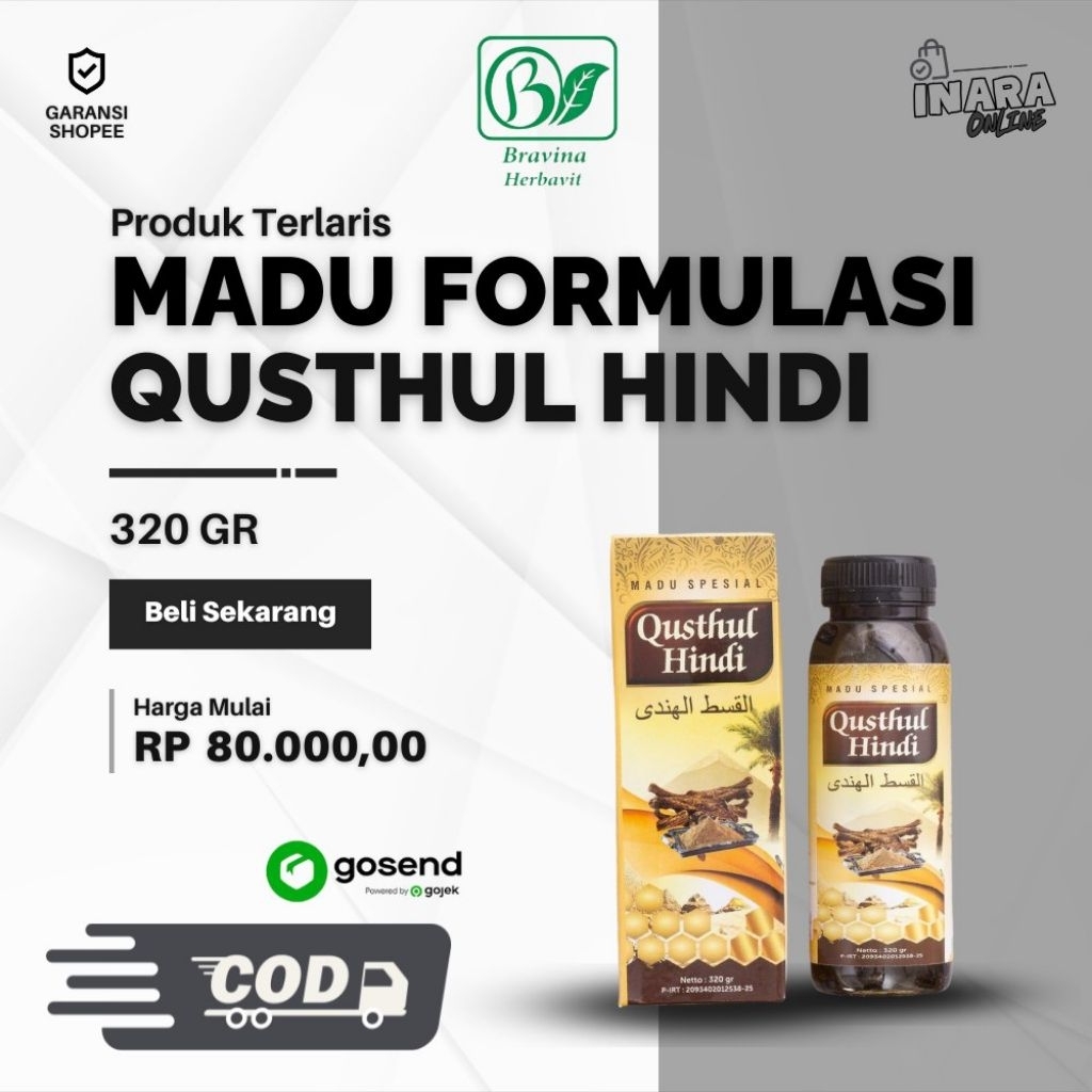 Madu Formulasi untuk Sesak Nafas 320gr - Madu Bravina Qusthul Hindi - madu spesial
