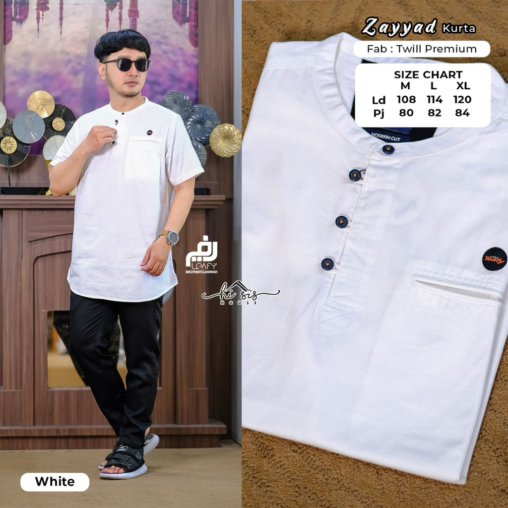 COD= NO CANCEL• Zayyad Kurta by Leafy Hi Sis• Atasan Muslim Pria Premium Best Seller