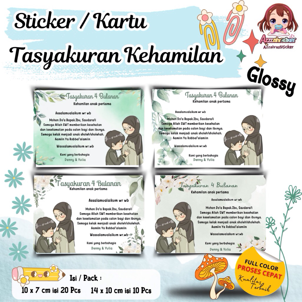 (isi 20 /10pcs)P1 Stiker Tasyakuran 7 bulan Kehamilan/tasyakuran 4bulan/tingkepan/syukuran hamil